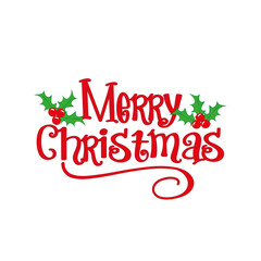 Merry Christmas - lettering design card template. Creative typography for Holiday Greeting Gift Poster. 