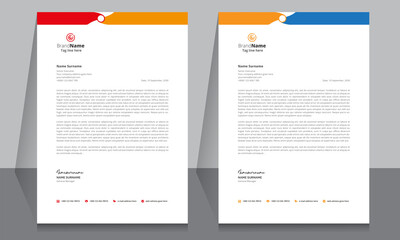 Letterhead format template, business style letterhead design template. Company letterhead template designs.	
