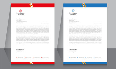 Letterhead format template, business style letterhead design template. Company letterhead template designs.	