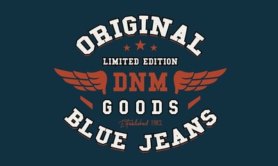 Limited Edition Original  typography for t-shirt print. Apparel fashion design