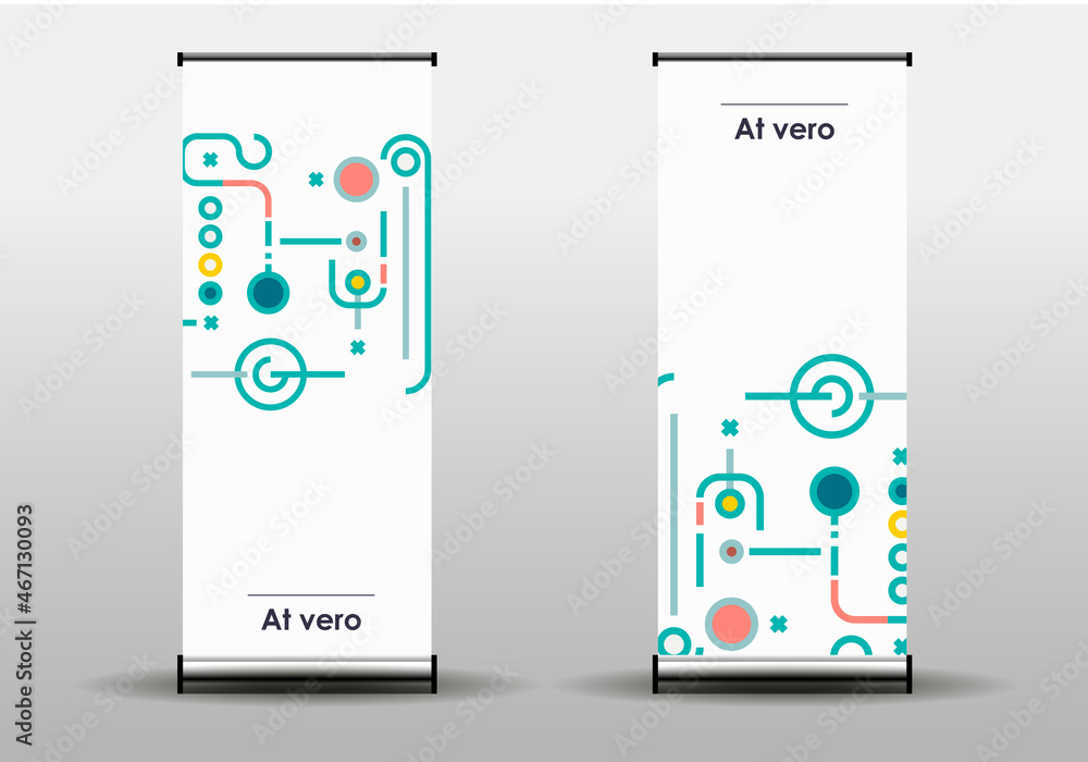 Poster Abstract color shapes background. Simple symbol geometry design. Vector texture connect. Element geometric texture on white templates