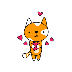 animal collection cute baby character illustration print cat