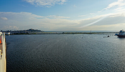 very nice view of monrovia harbour in liberia