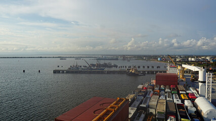 aerial view of monrovia the harbour of  liberia
