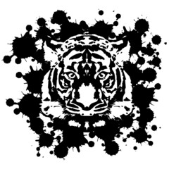 リアルな虎の顔イラスト（2022年　年賀状デザイン）