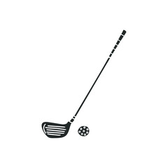 Golf Set Icon Silhouette Illustration. Sport Club Golfer Vector Graphic Pictogram Symbol Clip Art. Doodle Sketch Black Sign.