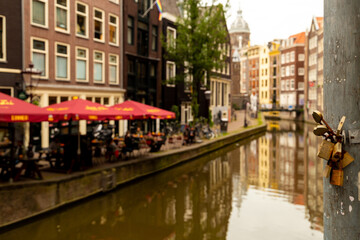 Naklejka premium Amsterdam city canals during Autumn