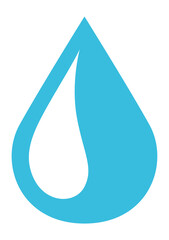 Blue drop of water. Abstract raindrop. Falling droplet