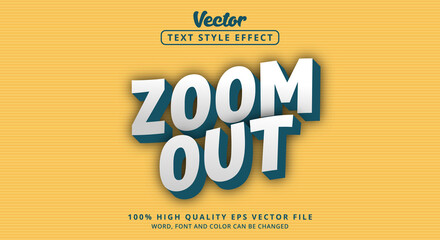 Editable text effect, Zoom Out text on modern soft light color style