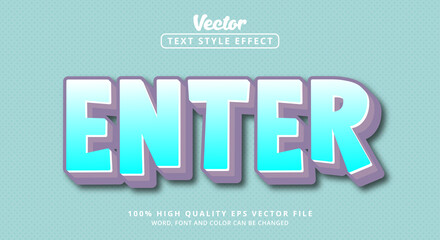 Obraz premium Enter text with blue and purple color style, Editable text effect