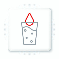 Line Glass with water icon isolated on white background. Soda glass. Colorful outline concept. Vector