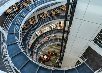 Fototapeta premium spiral staircase in building
