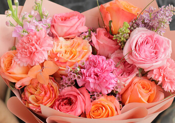 Flower composition. Macro photo. Wedding decor. A Beautiful bouquet of fresh flowers.