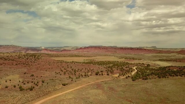 Aerial Panning Ascending Shot Of Paria Canyon-Vermilion Cliffs Wilderness Area - Paria River, Colorado