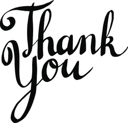 Thank you Handwritten Type design vector art Graphic element Classic style