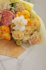 Flower composition. Macro photo. Wedding decor. A Beautiful bouquet of fresh flowers.
