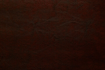 brown artificial leather with waves and folds on PVC base
