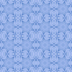 Seamless pattern consisting of snowflakes. Blue shades.