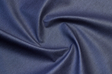 Plakat blue artificial leather with waves and folds on PVC base