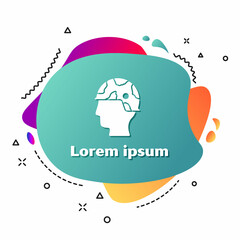 White Army soldier icon isolated on white background. Abstract banner with liquid shapes. Vector