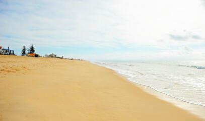 Fototapeta na wymiar Praia de Faro no inverno, Algarve Portugal Sul da Europa