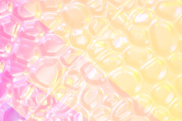 Blistered metal surface illuminated with colorized lights