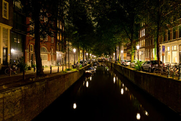 Fototapeta na wymiar Amsterdam city by night, during autumn...