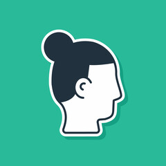 Blue Hairstyle for men icon isolated on green background. Vector
