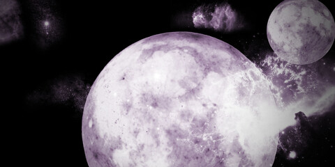 colorful space, abstract background with galaxy and stars