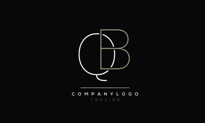Abstract Letter Initial QB BQ Vector Logo Design Template