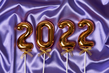 Happy New year 2022 background. Golden 2022 number
