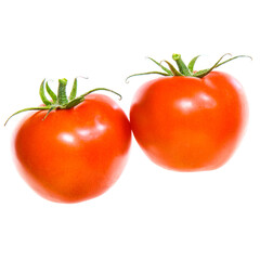 Set of red tomatoes isolated on white background	