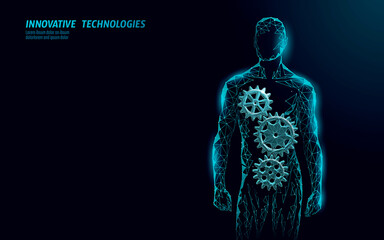 3D human mind mental health. Mood support drug therapy medical care. Psychologist coach session solution medicine science banner vector illustration