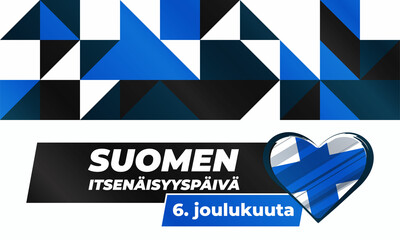 Republic of Finland Independence Day. December 6th.  Elements National Concept. Greeting, Card Poster, Web Banner Design. English Translation: "Finland, Finnish Independence Day"