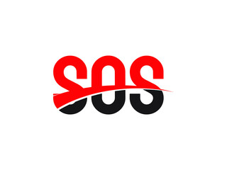 SOS Letter Initial Logo Design Vector Illustration