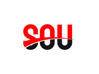 SOU Letter Initial Logo Design Vector Illustration