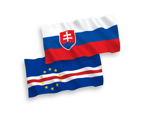 Flags of Slovakia and Republic of Cabo Verde on a white background