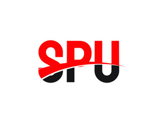 SPU Letter Initial Logo Design Vector Illustration