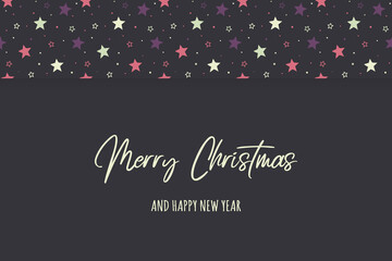Xmas greeting card with stars. Christmas design. Vector
