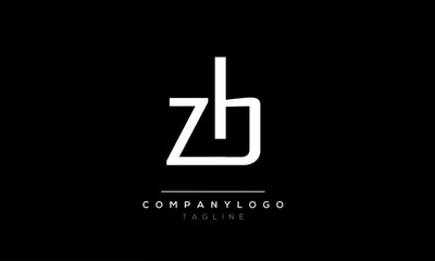 Abstract Letter Initial zb bz Vector Logo Design Template