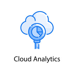 Cloud analytics vector blue colours Icon Design illustration. Web Analytics Symbol on White background EPS 10 File