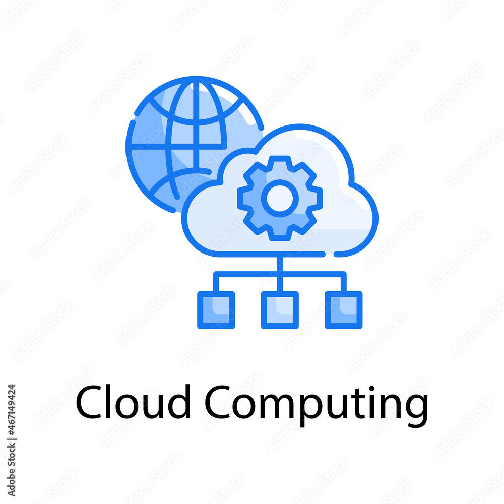 Poster cloud computing vector blue colours Icon Design illustration. Web Analytics Symbol on White background EPS 10 File