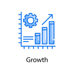 Growth vector vector blue colours Icon Design illustration. Web Analytics Symbol on White background EPS 10 File