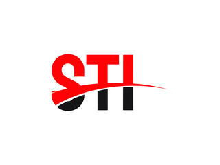 STI Letter Initial Logo Design Vector Illustration
