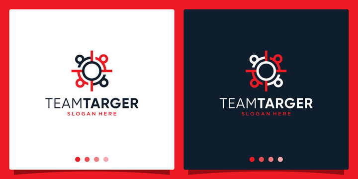 Target Audience logo template designs. Team logo with target or focus shape logo. Premium vector