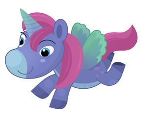 cartoon scene with colorful happy horse unicorn pony
