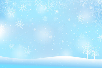 abstract christmas and winter snowy landscape background vector illustration