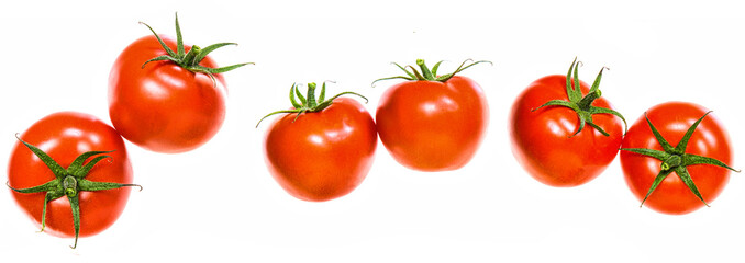 Tomatoes isolated on white background
