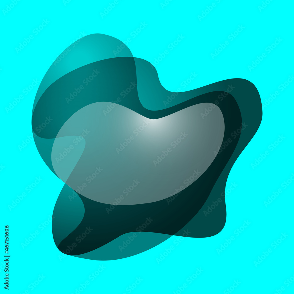 Aufkleber lliquid free form in translucent overlapping black-white color. abstract fluid organic monochrome sh