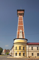 Fototapeta na wymiar Fire tower in Rybinsk. Russia